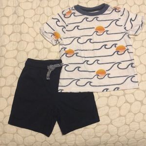 Gymboree boys waves & Sunset T-shirt and short set